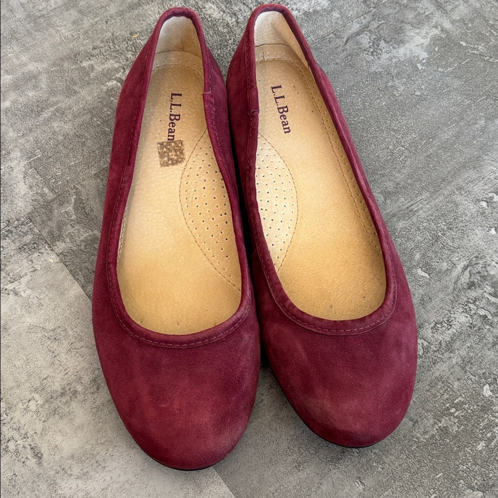 LL Bean Burgundy Suede Flats